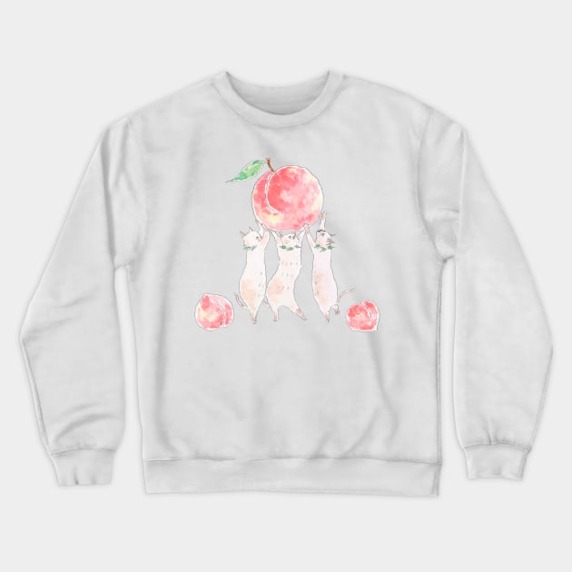 Peach Kittens Crewneck Sweatshirt by TOCOROCOMUGI